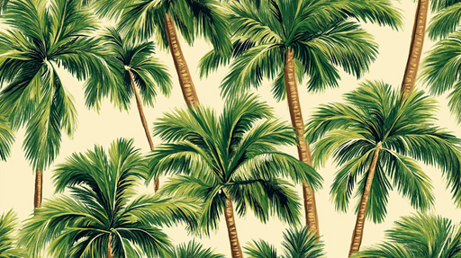 Papier peint palmiers Feuillage luxuriant sur fond doux