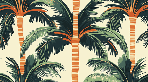 Papier peint palmiers Feuilles de palmiers luxuriantes sur fond doux