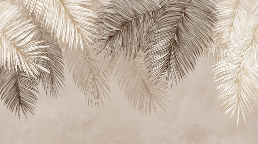 Papier peint palmiers Feuilles élégantes et texture douce