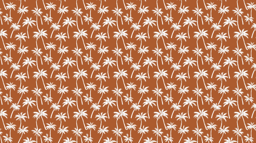 Papier peint palmiers Motif de palmiers blancs sur fond terracotta