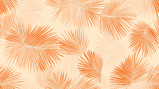 Papier peint palmiers Motif de palmiers orangés sur fond beige