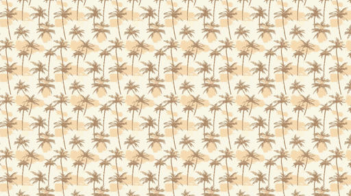 Papier peint palmiers Motif élégant de palmiers bruns sur fond crème