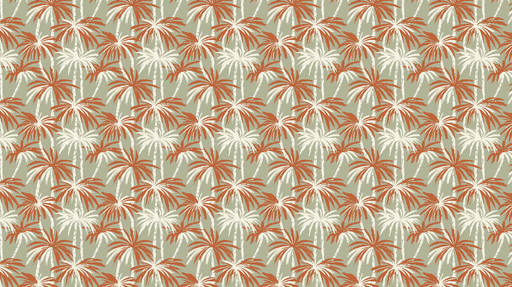 Papier peint palmiers Motif tropical aux teintes rustiques