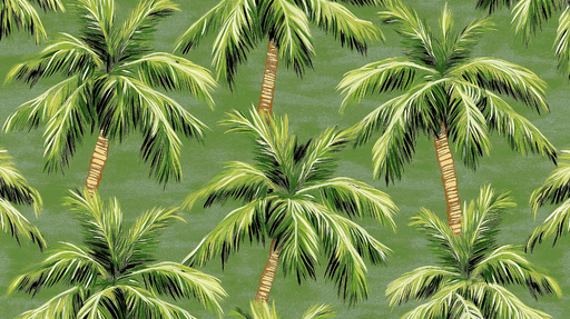 Papier peint palmiers Motif tropical avec des palmiers luxuriants sur fond vert