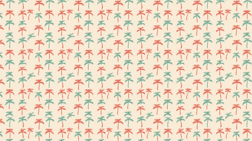 Papier peint palmiers Motifs de palmiers colorés sur fond crème