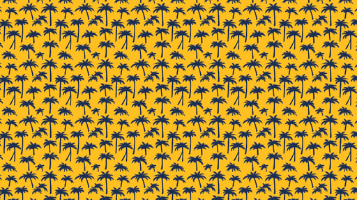 Papier peint palmiers Motifs de palmiers sur fond jaune éclatant