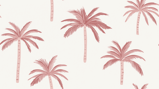Papier peint palmiers Palmiers délicats en rose sur fond clair