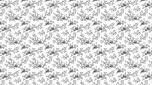 Papier peint panda et branches Pandas jouant sur de délicates branches feuillues