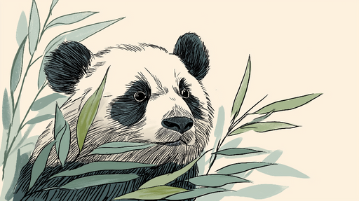 Papier peint panda Panda mignon émergeant des feuillages