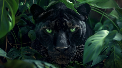 Papier peint panthere noire Regard au coeur de la jungle