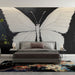Papier peint papillon blanc en relief sur fond noir pour chambre moderne