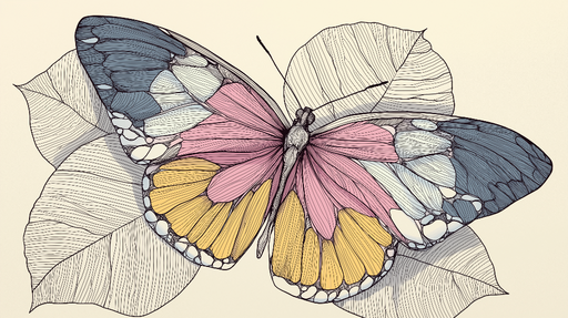 Papier peint papillon coloré Papillon aux ailes sur un fond apaisant