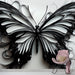 Papier peint design artistique en relief avec papillon noir et blanc pour décoration murale moderne