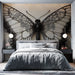 Papier peint design élégant avec papillon en dentelle noire pour chambre moderne