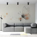 Papier peint artistique avec papillon et fleurs délicates pour salon moderne