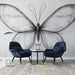 Papier peint design élégant avec motif de papillon filaire noir pour salon moderne