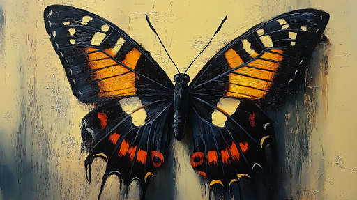 Papier peint papillon Illustration artistique d'un papillon coloré sur fond texturé