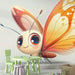 Papier peint papillon mignon avec ailes orange pour chambre d'enfant.