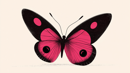 Papier peint papillon Motif coloré de papillon rose et noir