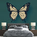Papier peint élégant avec motif de papillon sur fond vert pour chambre moderne