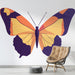 Papier peint papillon graphique avec motifs colorés et nuances vives pour décoration murale moderne.