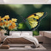 Papier peint papillon aux couleurs vives sur fond naturel pour chambre moderne