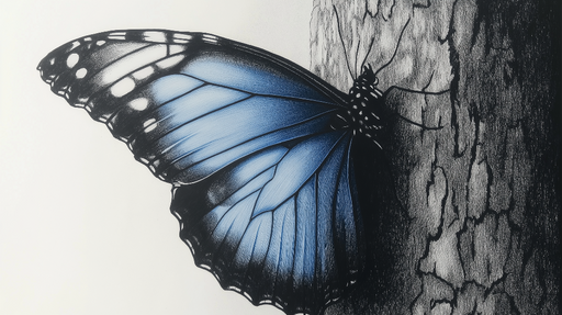 Papier peint papillon Papillon bleu réaliste sur fond texturé