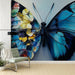 Papier peint papillon coloré avec motifs floraux vibrants pour salon moderne