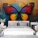 Papier peint papillon coloré sur fond texturé pour chambre moderne et élégante