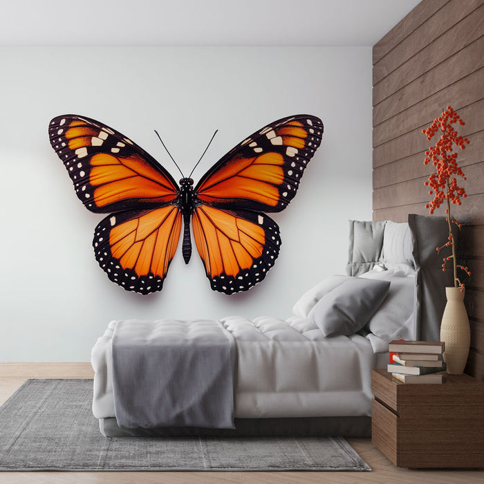 Papier peint papillon monarque aux couleurs éclatantes pour chambre moderne et élégante