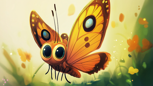 Papier peint papillon Papillon orange aux yeux expressifs dans un décor naturel
