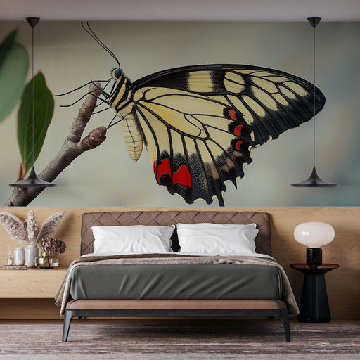 Papier peint papillon avec motif délicat de papillons colorés sur fond doux pour chambre élégante.
