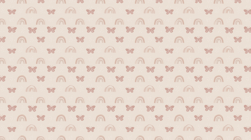 Papier peint papillons et arc-en-ciel Motifs doux de papillons et d'arcs-en-ciel sur fond pâle