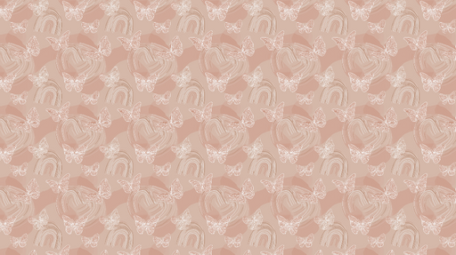 Papier peint papillons et arcs-en-ciel Motifs de papillons et d'arcs-en-ciel sur fond rose