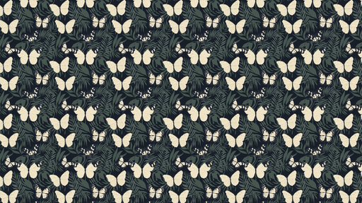 Papier peint papillons Motif de papillons sur une toile de feuilles tropicales