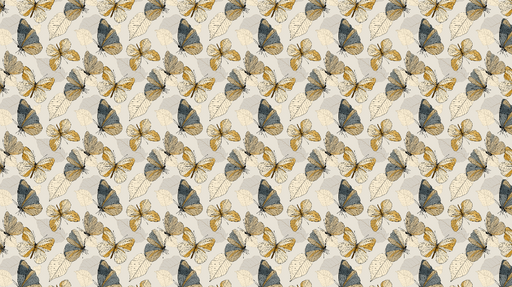 Papier peint papillons Motif délicat de papillons et feuilles dans des tons doux