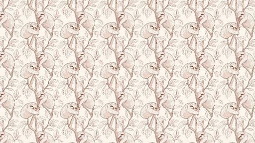 Papier peint paresseux Motif de paresseux suspendus sur des branches avec des feuilles