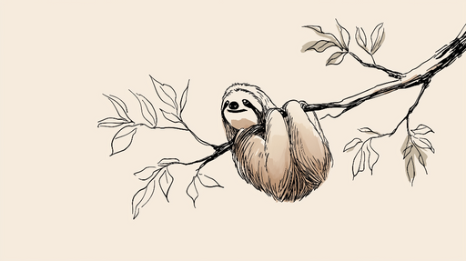 Papier peint paresseux Un paresseux adorable se relaxant sur une branche