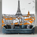 Papier peint panoramique stylisé des toits de Paris avec la Tour Eiffel pour salon moderne