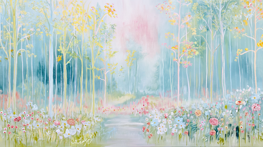 Papier peint pastel En lisiere de Forêt