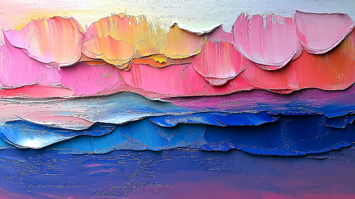 Papier peint paysage abstrait Couleurs pastel vibrantes