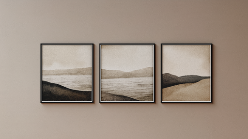 Papier peint paysage abstrait Paysages en nuances de beige et marron
