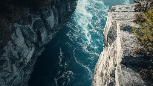 Papier peint paysage aquatique Rivière turquoise entourée de falaises majestueuses