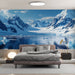 Papier peint paysage arctique avec montagnes enneigées et glace flottante pour chambre moderne