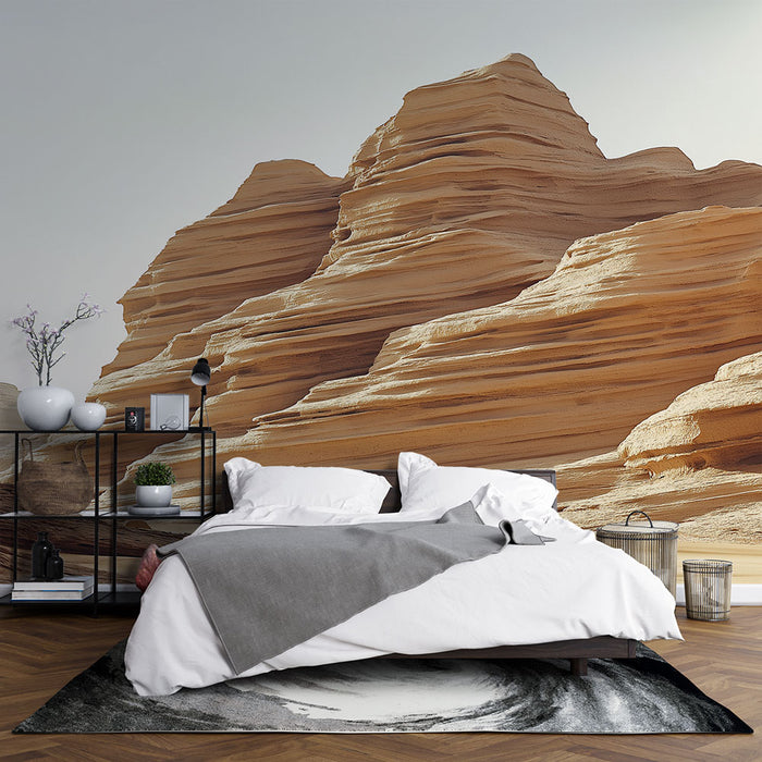 Papier peint paysage aride | Silhouettes sculptées par le vent dans le désert