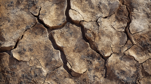Papier peint paysage aride Texture de sol craqué avec nuances terreuses
