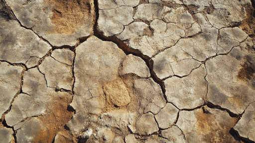 Papier peint paysage aride Texture de sol craquelé et couleur terre