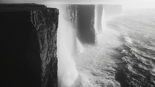 Papier peint paysage côtier Falaises majestueuses et océan agité