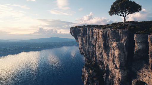 Papier peint paysage côtier Falaises majestueuses surplombant l'océan