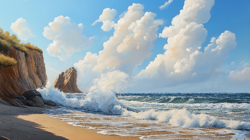 Papier peint paysage côtier Océan apaisant et falaises majestueuses